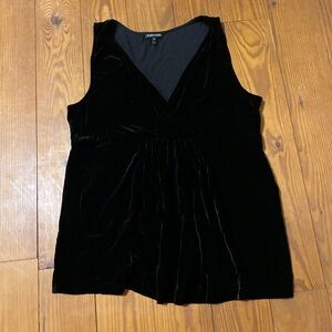Eileen Fisher Black Velvet Sleeveless Blouse